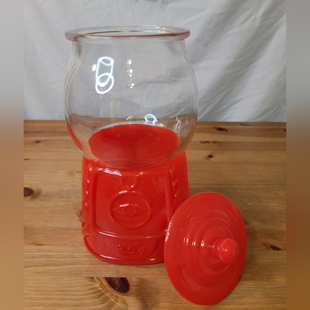 Red Glass and Ceramic Target Bullseye Candy Jar - Collectible - Popular - Picture 2 of 9